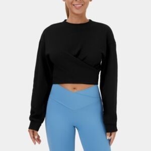 HALARA Dropped Shoulder Tie Back Women's Cropped Top